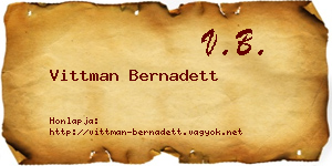 Vittman Bernadett névjegykártya
